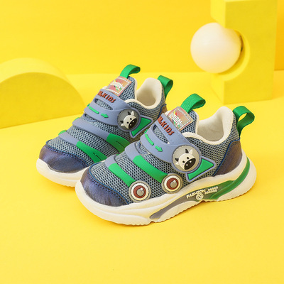 Mesh Breathable Children's Sports Shoes, Baby Velcro Soft-soled Toddler Shoes