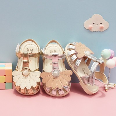 Baotou Toddler Shoes Soft Sole Velcro Butterfly Beach Shoes Fashion Princess Shoes