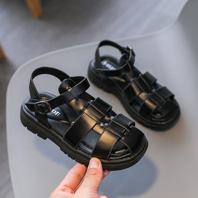Retro Leather Princess Shoes Velcro Literary Style Wear-resistant Beach Shoes