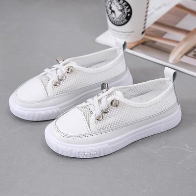 Summer New Trendy Children's Sneakers, Mesh Korean Style Girls' White Shoes