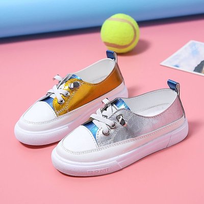 Girls' Fashion White Shoes, Convenient And Simple Children's Shoes Without Laces