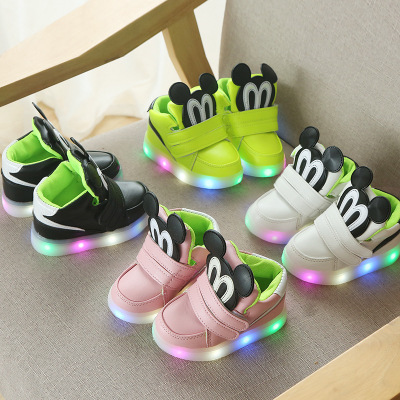 Autumn And Winter Bright Lights Cartoon Glowing Children's Shoes Led Fashion Casual Shoes