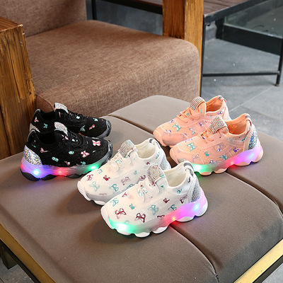 Led Sports Shoes Boys Light Shoes Korean Girls Breathable Luminous Children's Shoes
