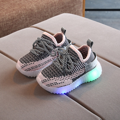Breathable Children's Shoes, Girls' Running Shoes, Boys' Soft-soled Luminous Sneakers
