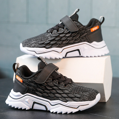 Boys Net Shoes Breathable Flying Woven Children's Running Shoes