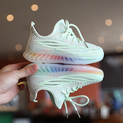 Summer New Fashion Girls Breathable Flying Woven Casual Shoes