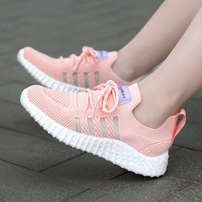 Summer New Fashion Girls Breathable Flying Woven Casual Shoes