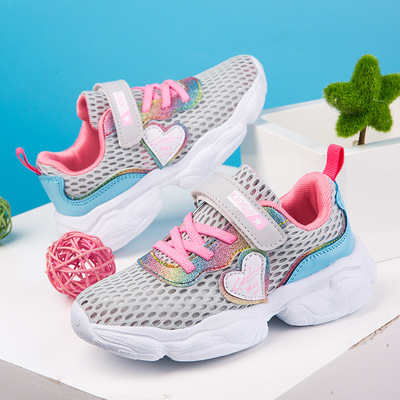 Children's Sports Shoes Soft-soled Running Shoes Little Girls Net Shoes Light And Breathable
