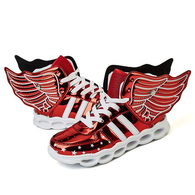Boys Sports Shoes, Light-up Shoes, Usb Charging Wings, L Flashing Colorful Luminous Shoes