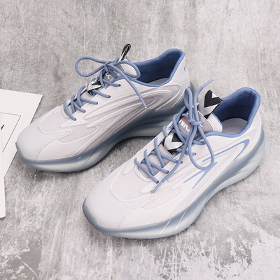 New Popcorn Suction Molded Bottom Casual Men's Shoes Round Toe Low Top Fashion Trendy Sneakers
