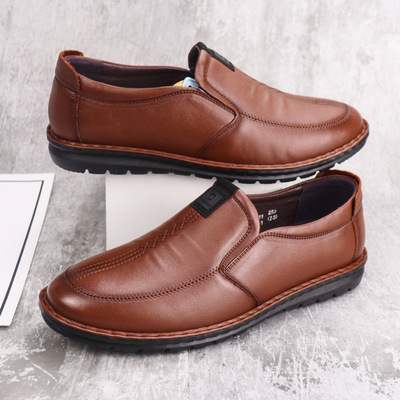 Top Layer Cowhide One-legged Casual Low-top Leather Shoes