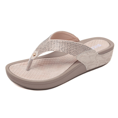 Massage Sandals Rhinestone Flip Flops Beach Shoes