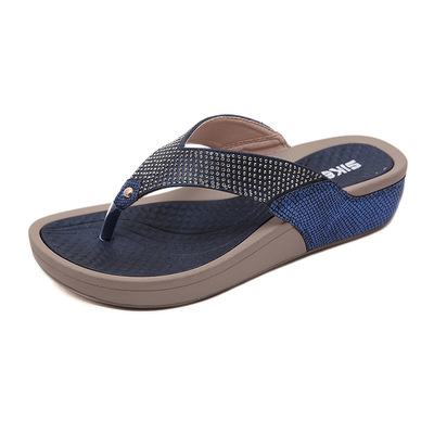 Massage Sandals Rhinestone Flip Flops Beach Shoes