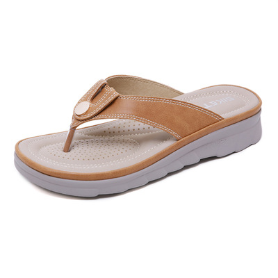 Women's Sandals With Metal Buckles And Large Size Wedge Heel Slippers