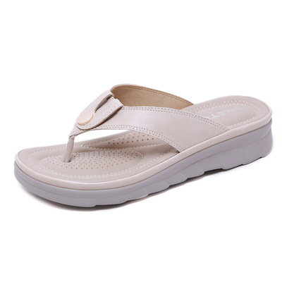 Women's Sandals With Metal Buckles And Large Size Wedge Heel Slippers
