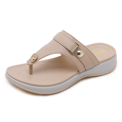Sporty Wedge With Metal Buckle Plus Size Lightweight Sandals