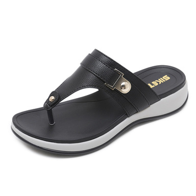 Sporty Wedge With Metal Buckle Plus Size Lightweight Sandals