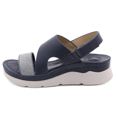 Outsole Lightweight Velcro Route Casual Slope Heel Women Sandals