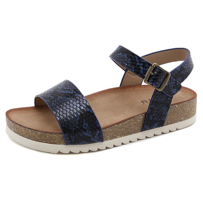 Metal Buckle, Wooden Cut Bottom, Comfortable Non-slip Home Snake Pattern