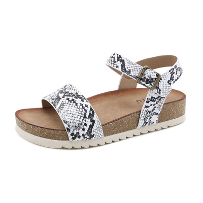 Metal Buckle, Wooden Cut Bottom, Comfortable Non-slip Home Snake Pattern