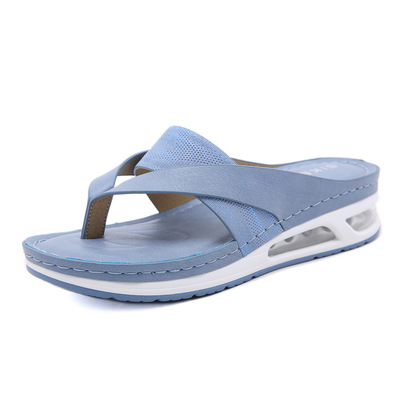 Casual Cushioned Large Size Car Stitching Wedge Heel Comfortable Flip-flops