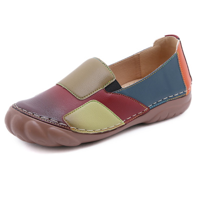 New Low-top Flat-heel Round Toe Retro Cross-large Size Women's Shoes