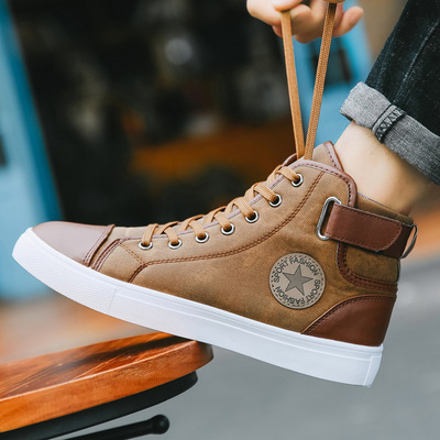 Retro Fashion Shoes British Short Boots Men's High-top Shoes Korean Version