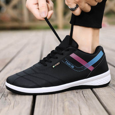 Korean Casual Leather Wear-resistant Thin Low-top Lightweight Running Shoes