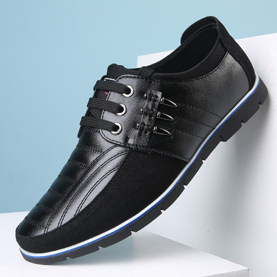 Leather Shoes Men's Casual Leather Shoes Lace Up Shoes