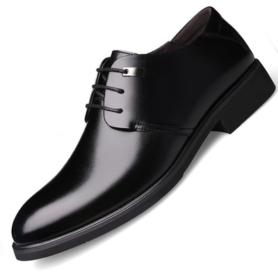 Business Formal Wear Leather Shoes, Large Size Lace-up, Casual Shoes