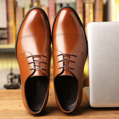 Cowhide Hollow Breathable Summer Business Casual Leather Shoes With Laces