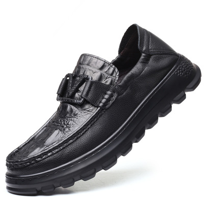 Business British Casual Leather Shoes Men's Cowhide Korean Style Trend All-match