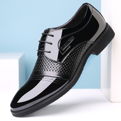 Increased Lace-up Summer Hollow Leather Shoes For Work