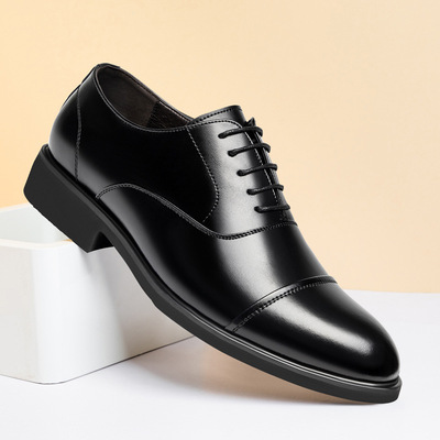 Men's Inner Height Increase Shoes Business Leather Shoes British Casual