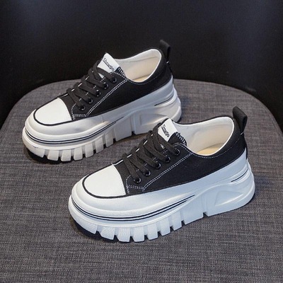 Genuine Leather New Sponge Cake Thick-soled Hot Style All-match Women's Shoes Increase In Height