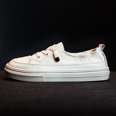 Breathable Leather White Shoes Women All-match Casual Flat Shoes