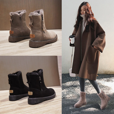 New Autumn And Winter Thick Ankle Boots Plus Velvet Cotton Shoes