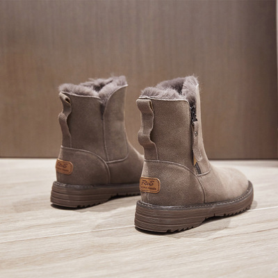 New Autumn And Winter Thick Ankle Boots Plus Velvet Cotton Shoes