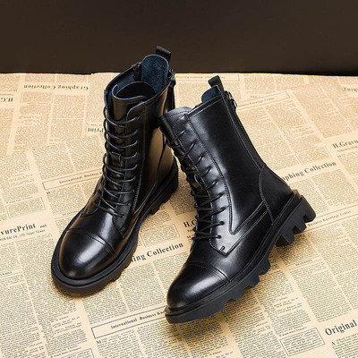 Internally Increased Leather Martin Boots Children's 2021 New British Style Short Boots