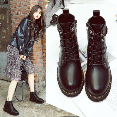 Martin Boots Women's British Style Spring And Autumn Single Boots Thick-soled Short Boots