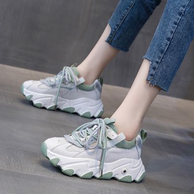 Breathable Inner Heightening Autumn White Women's Shoes Casual Sports Shoes