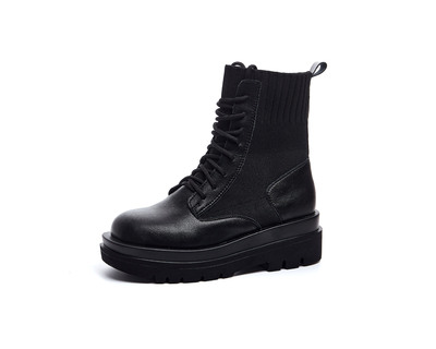 Martin Boots Women's Autumn Thin British Style All-match Knitted Breathable Boots