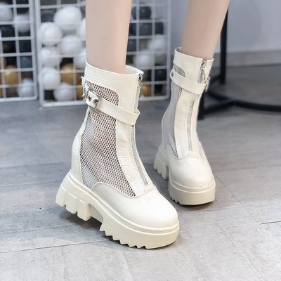 Internally Increased Mesh Martin Boots Spring And Summer Thin Breathable Hollow