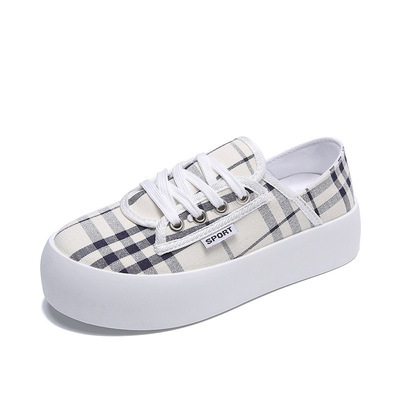 New Style White Shoes Thick Bottom Breathable Korean Casual Net Red Canvas Shoes