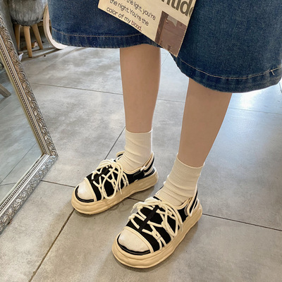Casual Sandals Women 2021 Summer New Style Fairy Style Roman Thick-soled Sponge Cake