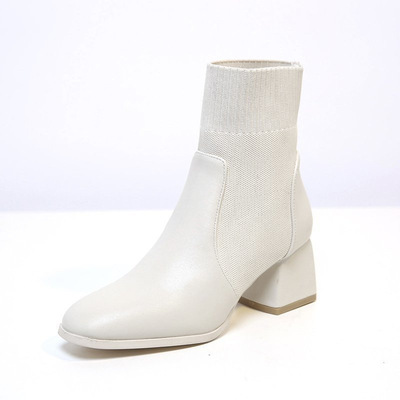 Stretch Knit Socks Boots New Korean Style Temperament High-heeled Ankle Boots
