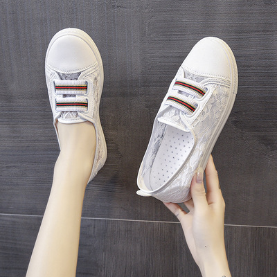 Korean Style Lace Breathable Mesh Shoes Thin Casual Canvas Shoes