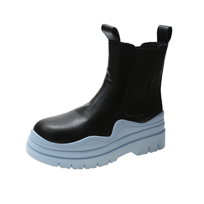 Trifle-bottom Chelsea Boots Net Red Thin Sleeve Boots Thick-soled Motorcycle Boots