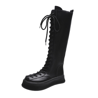 Martin Boots Women's Small Women's Shoes Thick-soled Increased Thinner High School Long Tube
