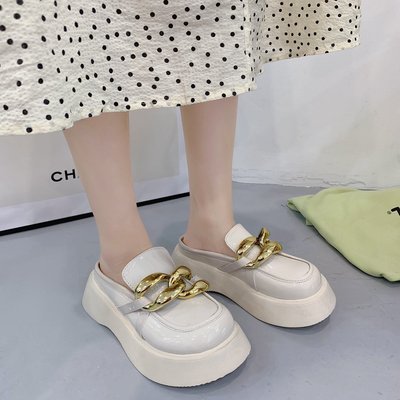 Sandals British Style Platform Platform Semi-trailer Women's Lazy Casual Shoes
